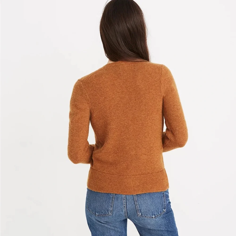Madewell Wrap Front Pullover Sweater Brown Small Alpaca Wool Blends Cozy Cabin